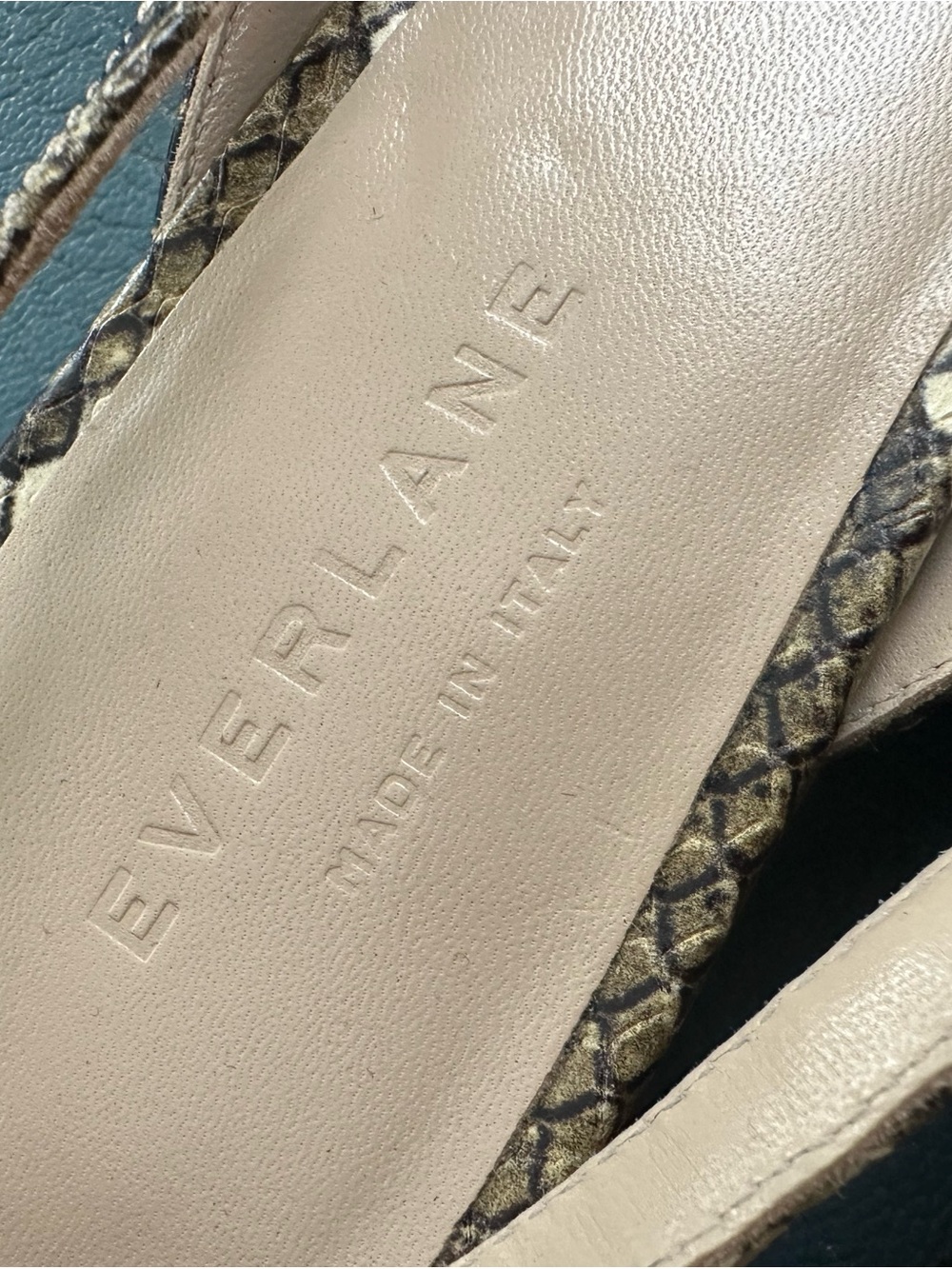 Everlane Snake-Print Ballet Flats in Black and Gold-Tone - Picture 2 of 5